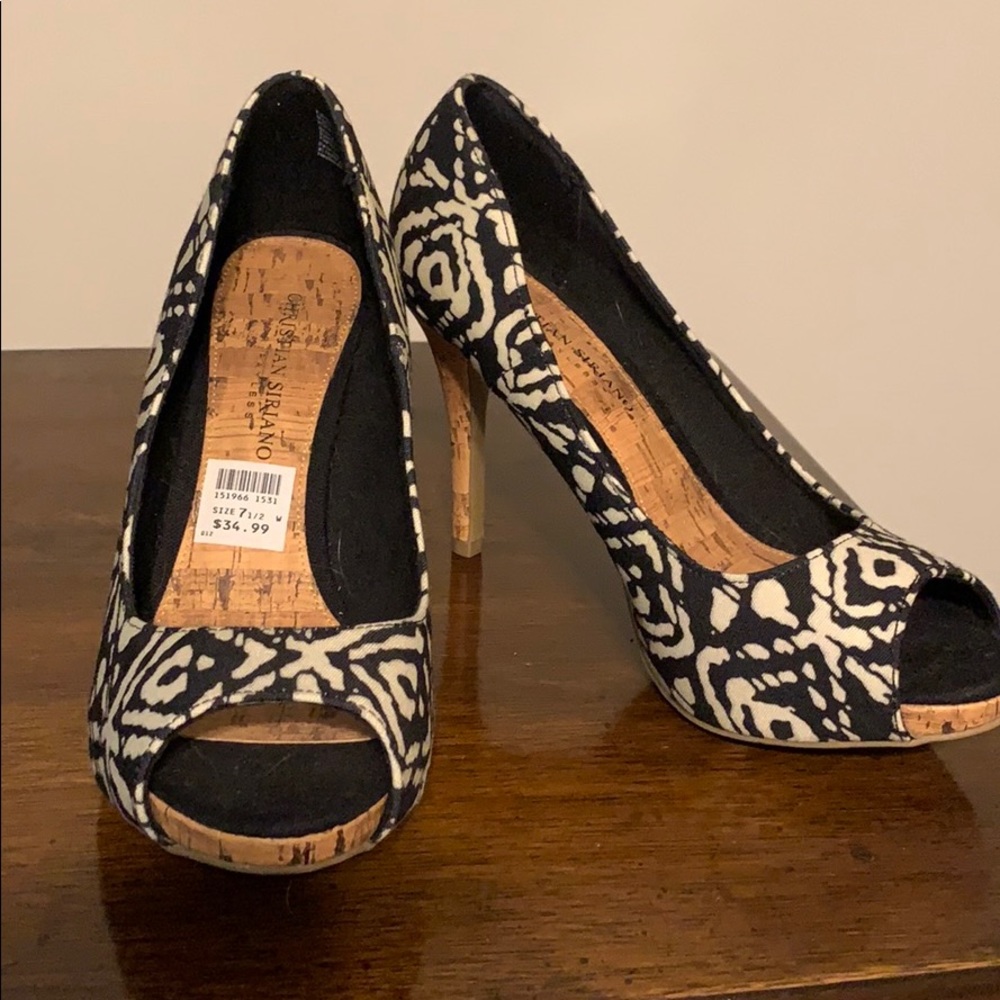 Peep toe stiletto heels!